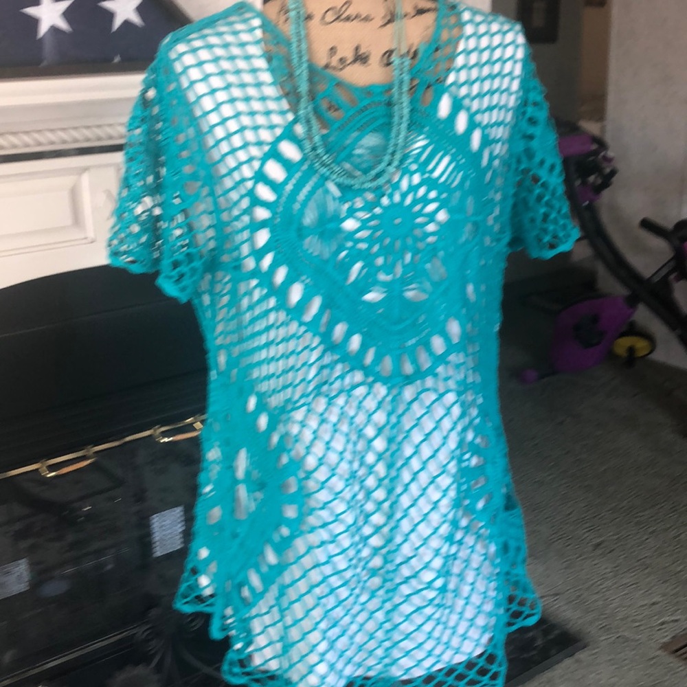 Topper in turquoise